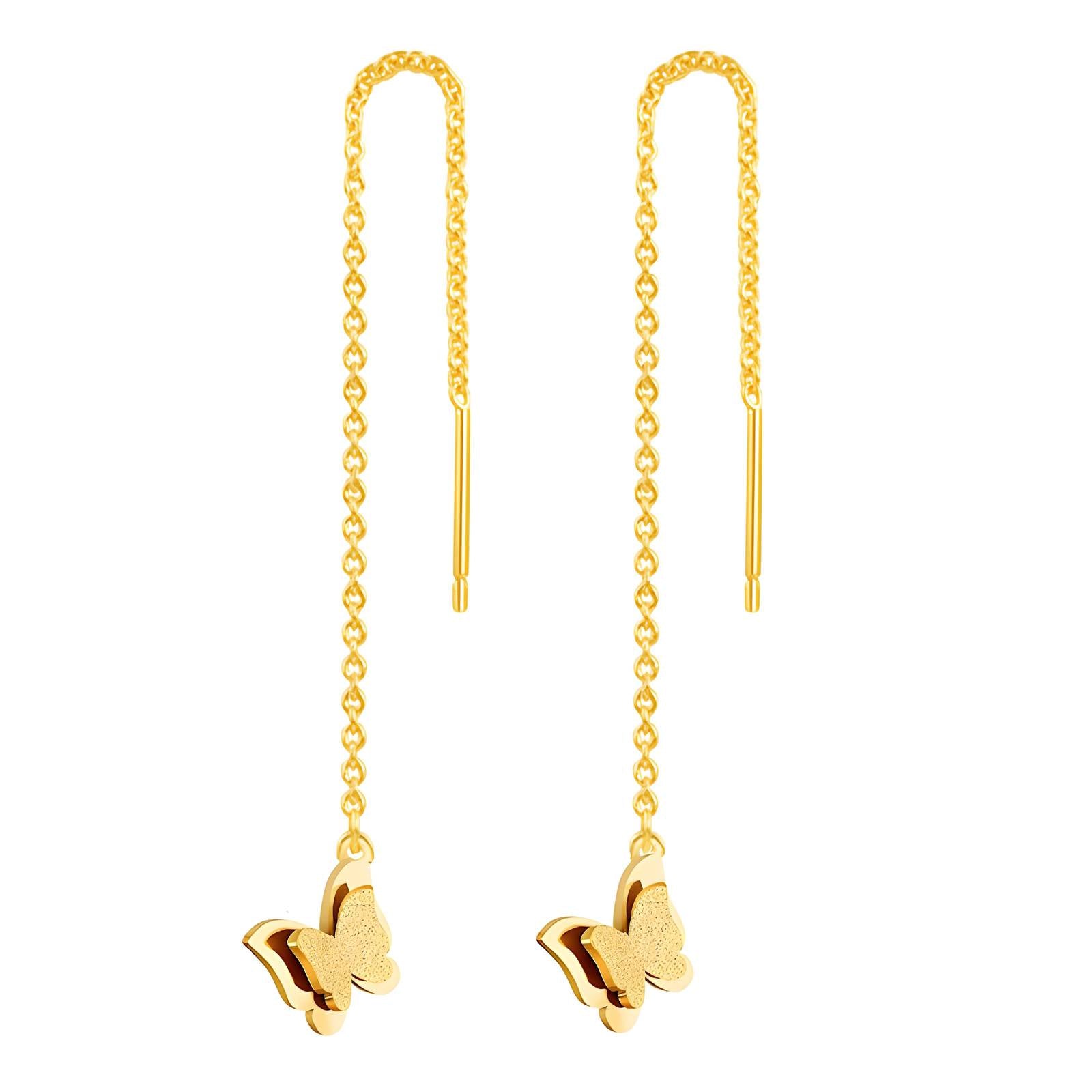 18K gold plated Stainless steel  Butterflies earrings, Intensity - The Best Accessory