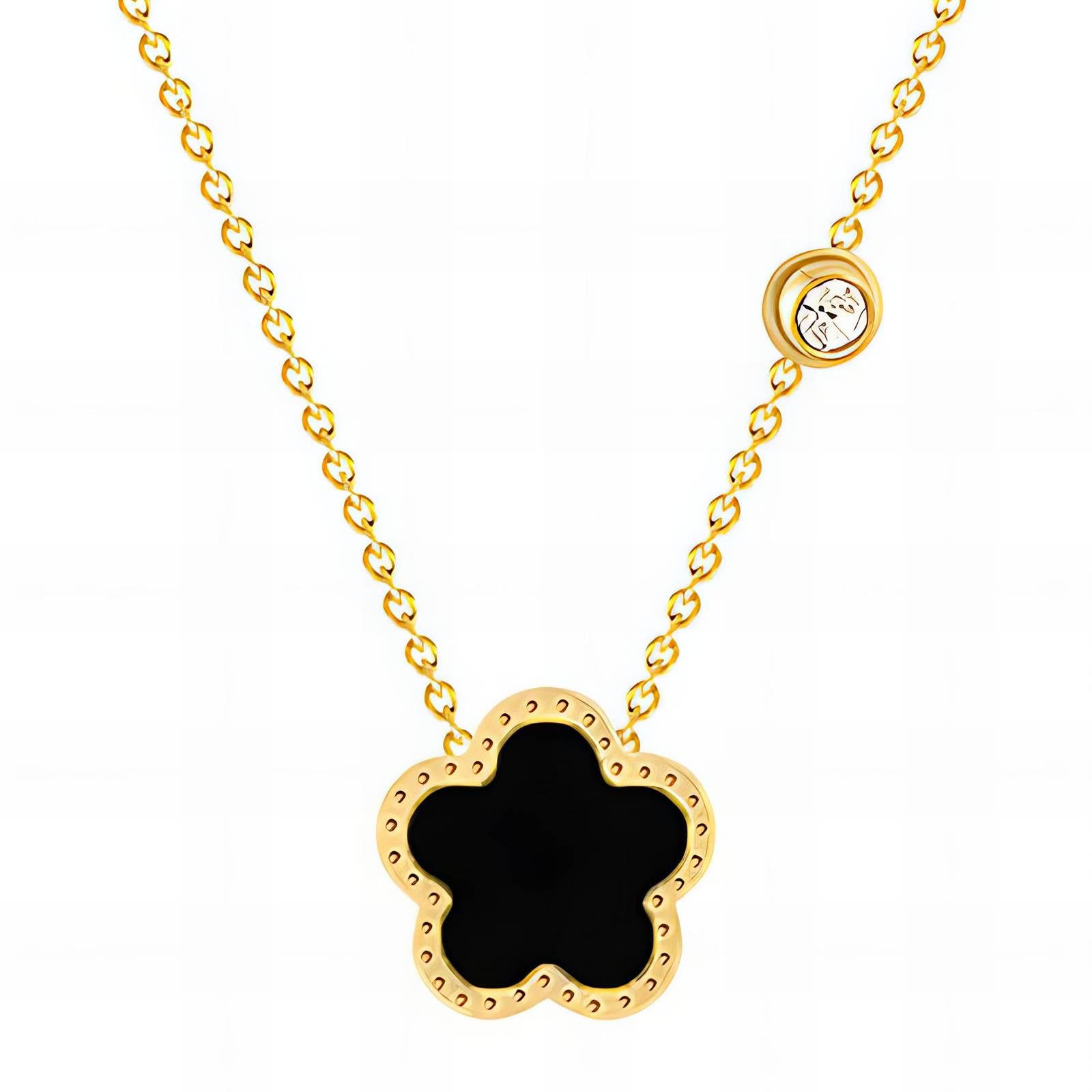 18K gold plated Stainless steel  Flower necklace, Intensity - The Best Accessory