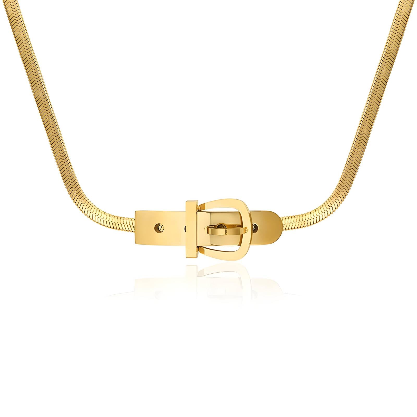 18K gold plated Stainless steel  Belt necklace, Intensity - The Best Accessory