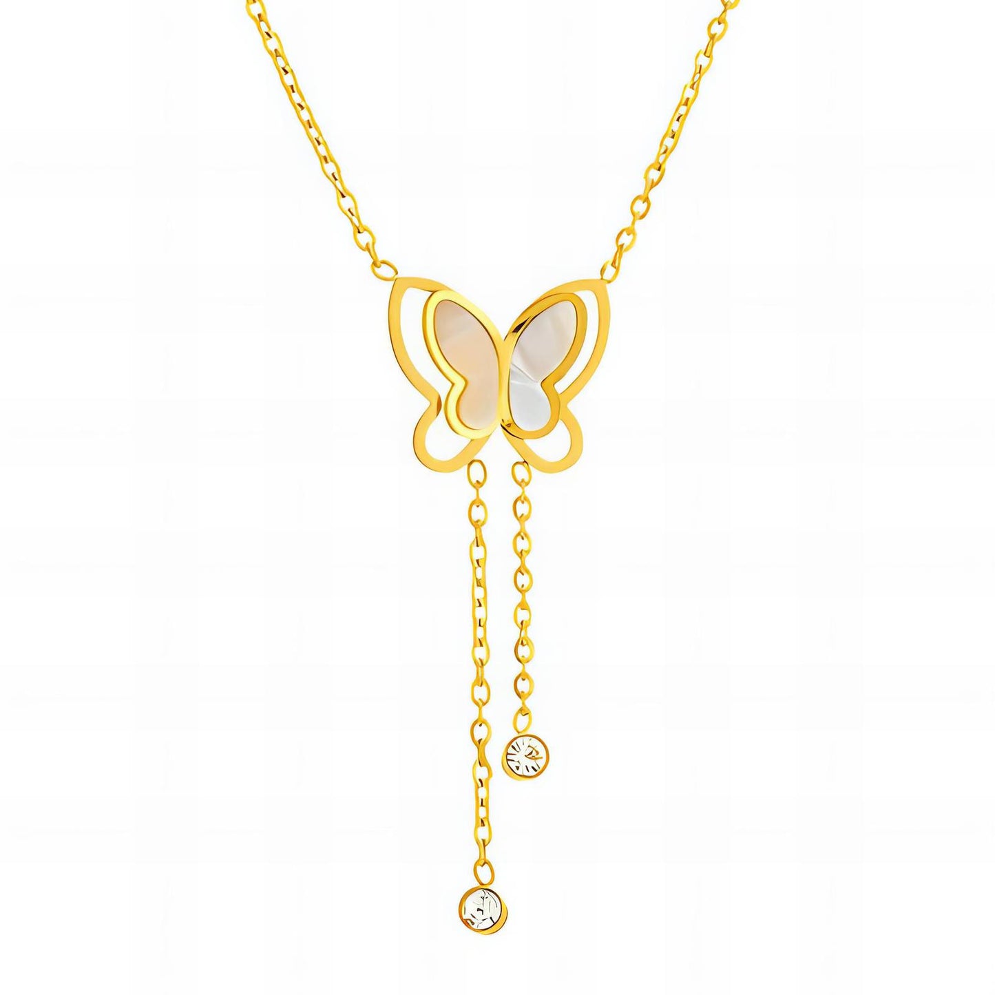 18K gold plated Stainless steel  Butterfly necklace, Intensity - The Best Accessory