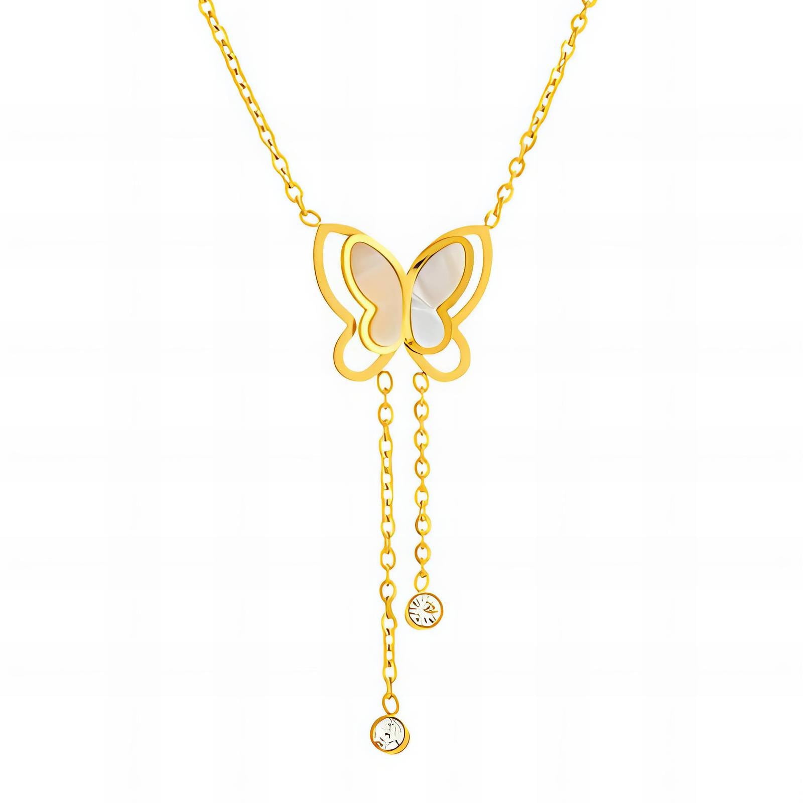18K gold plated Stainless steel  Butterfly necklace, Intensity - The Best Accessory