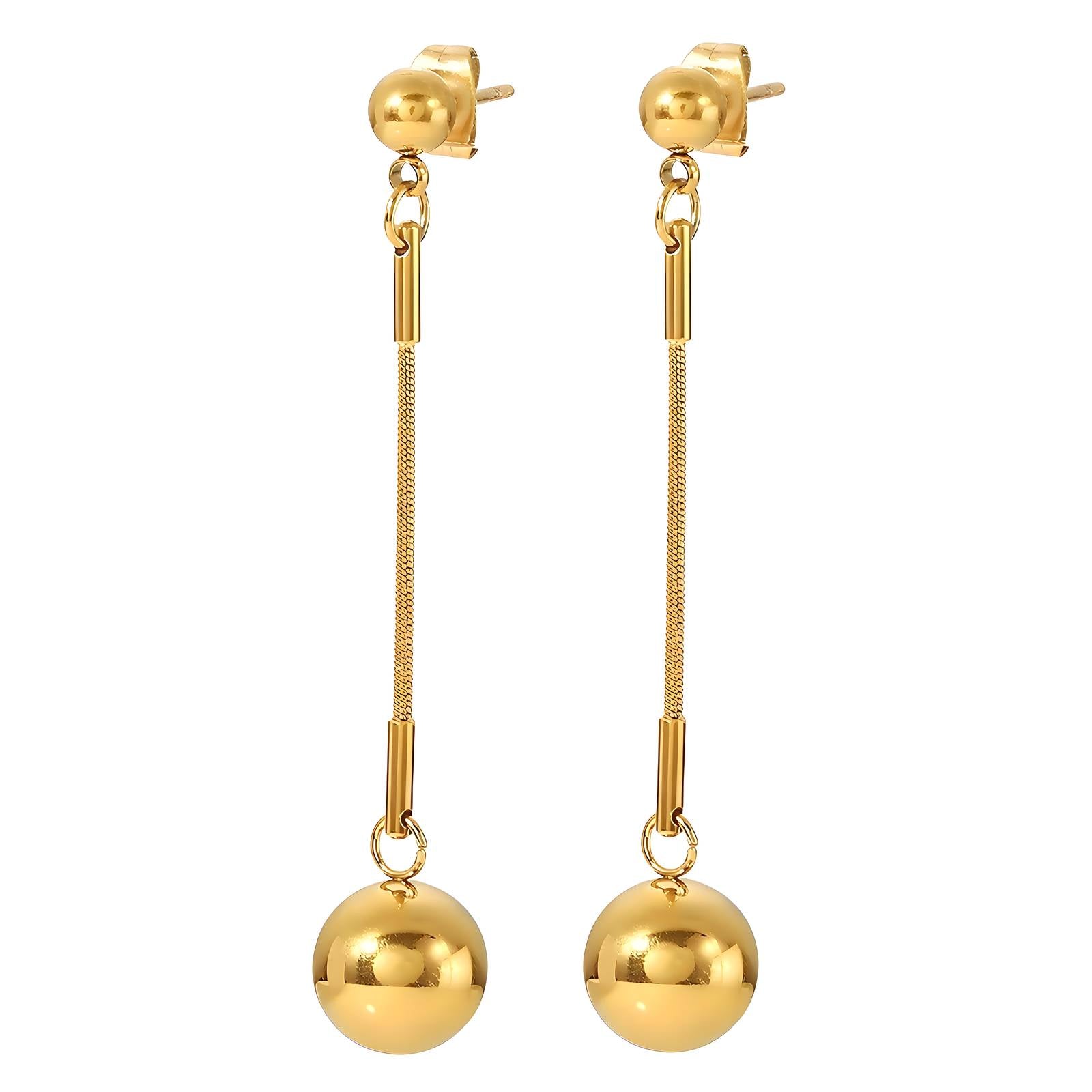 18K Gold Plated Stainless Steel Drop Earrings, Intensity - The Best Accessory
