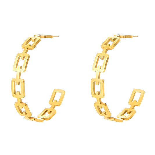 18K Gold Plated Stainless Steel Hoop Earrings, Intensity - The Best Accessory