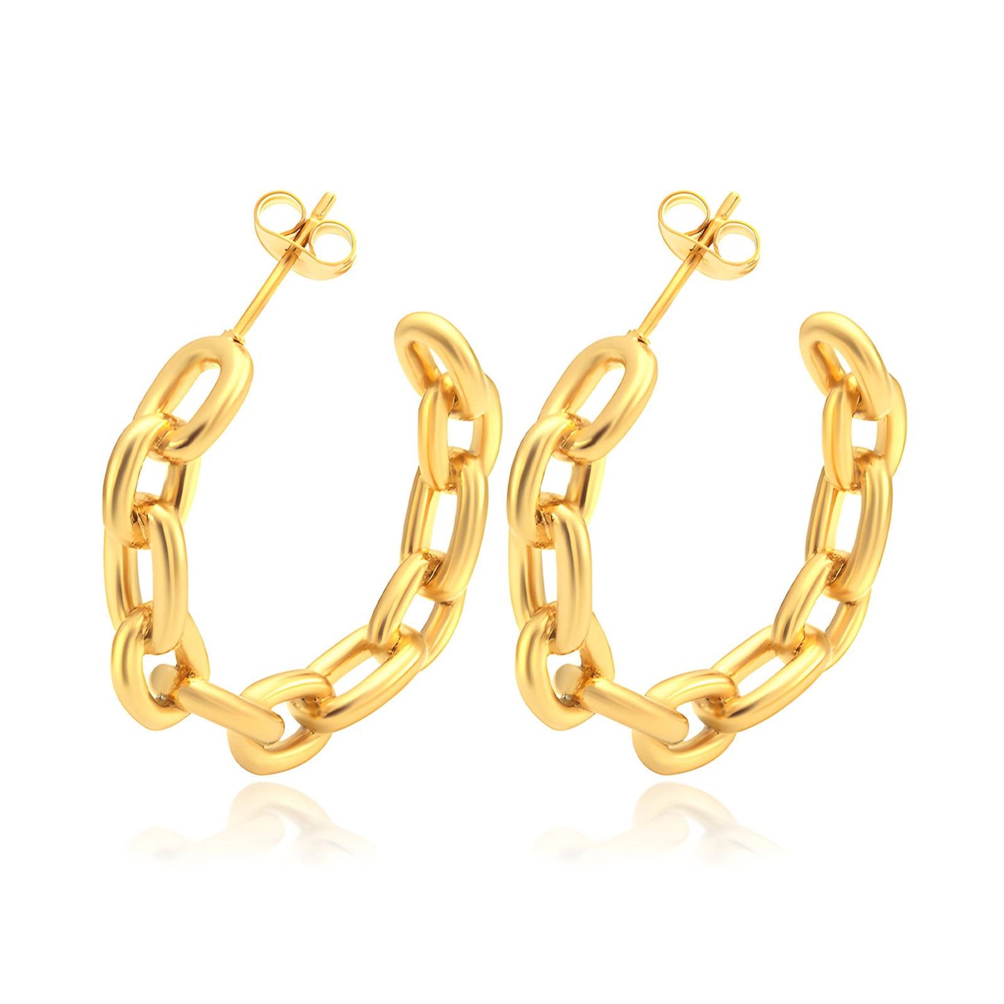 18K Gold Plated Stainless Steel Hoop Earrings, Intensity