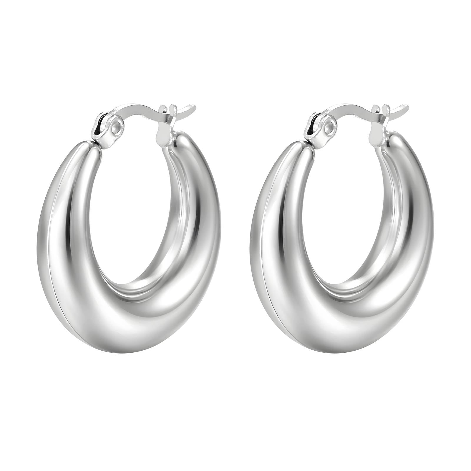 Stainless Steel Hoop  Earrings, Intensity - The Best Accessory