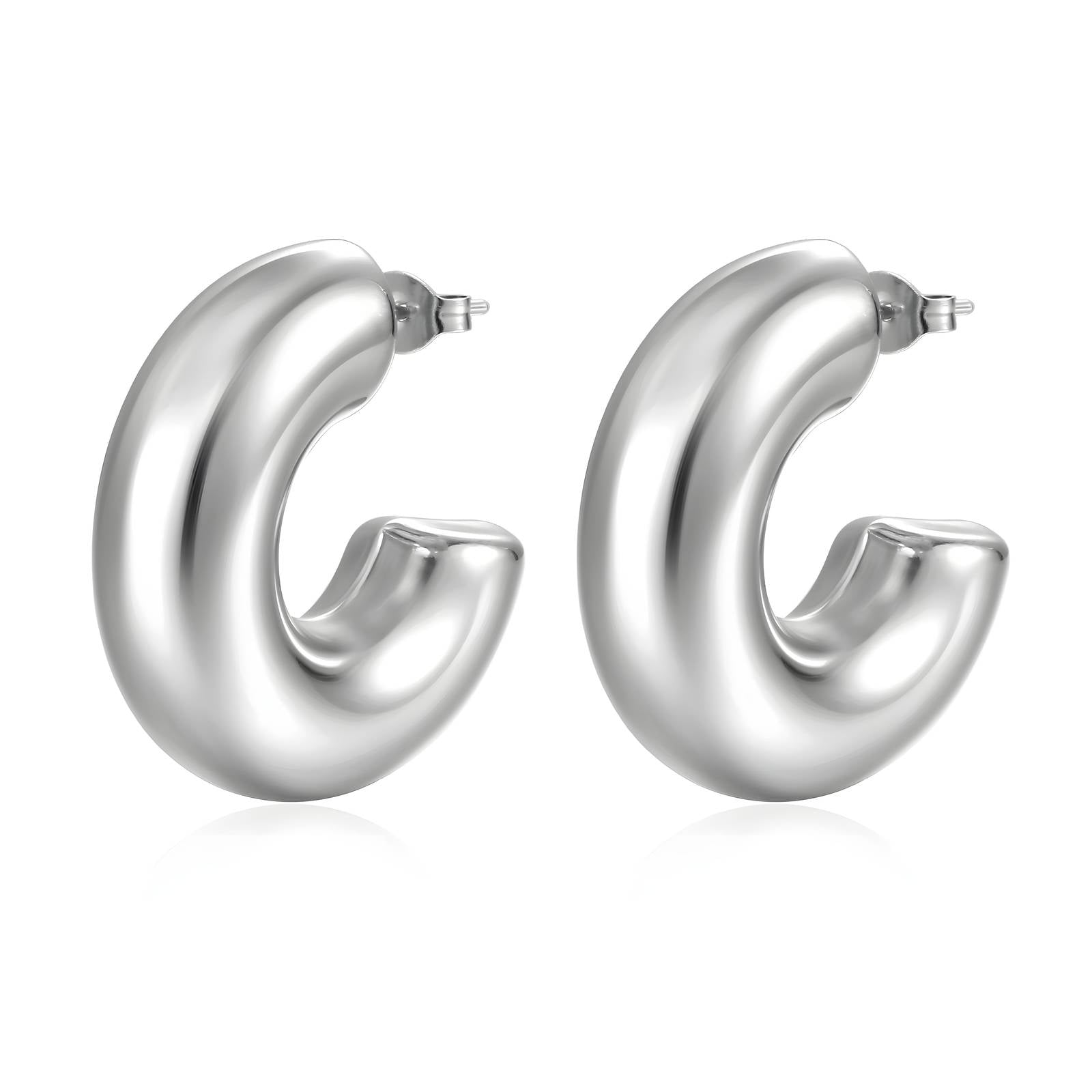 Stainless Steel Hoop  Earrings, Intensity - The Best Accessory