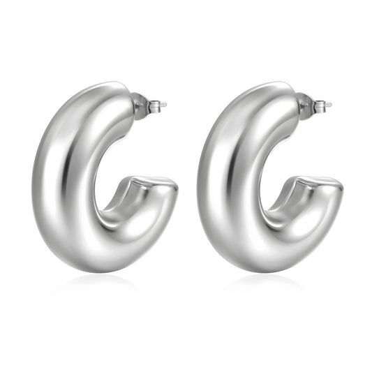 Stainless Steel Hoop  Earrings, Intensity - The Best Accessory