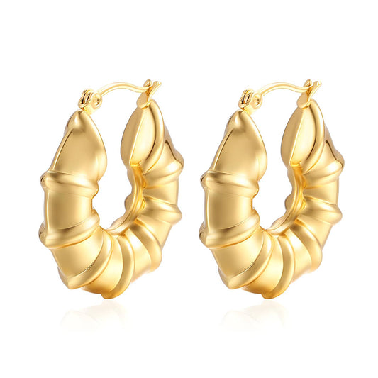 18K Gold Plated Stainless Steel Hoop Earrings, Intensity - The Best Accessory
