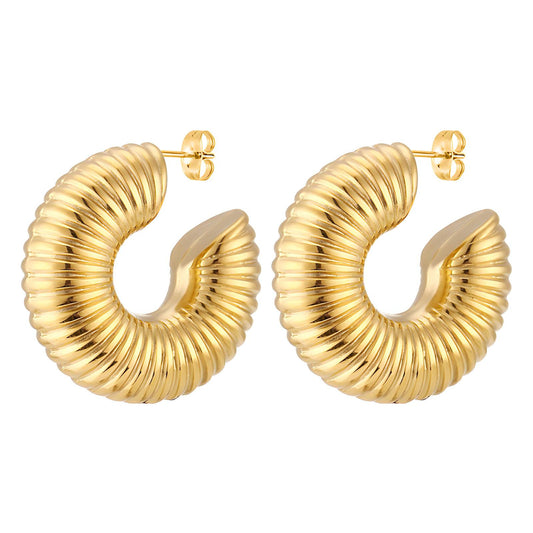 18K Gold Plated Stainless Steel Hoop Earrings, Intensity - The Best Accessory
