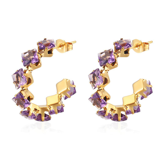 18K Gold Plated Stainless Steel Hoop Earrings, Intensity - The Best Accessory