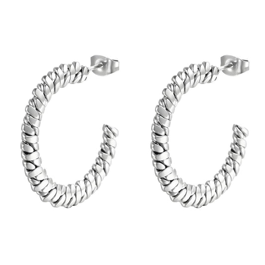 Stainless Steel Hoop  Earrings, Intensity - The Best Accessory