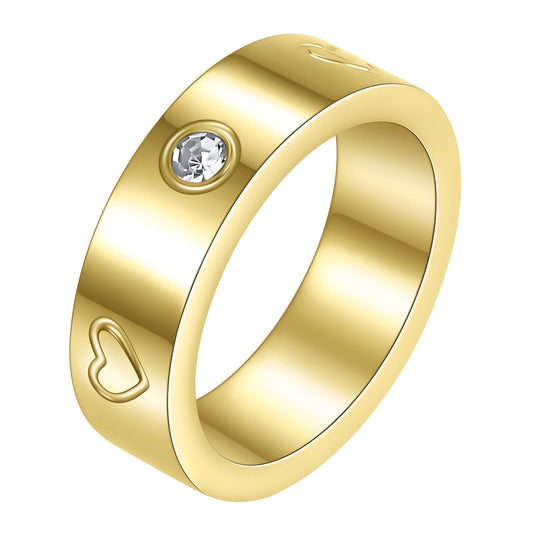 18K gold plated Stainless steel  Hearts finger ring, Intensity - The Best Accessory