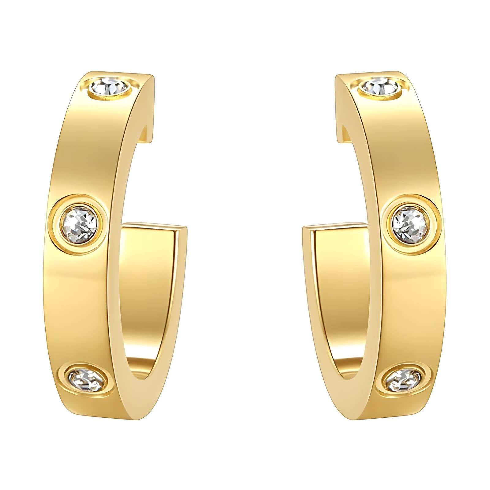 18K Gold Plated Stainless Steel Hoop Earrings, Intensity - The Best Accessory