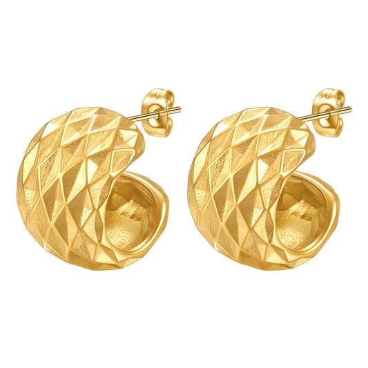 18K Gold Plated Stainless Steel Hoop Earrings, Intensity - The Best Accessory