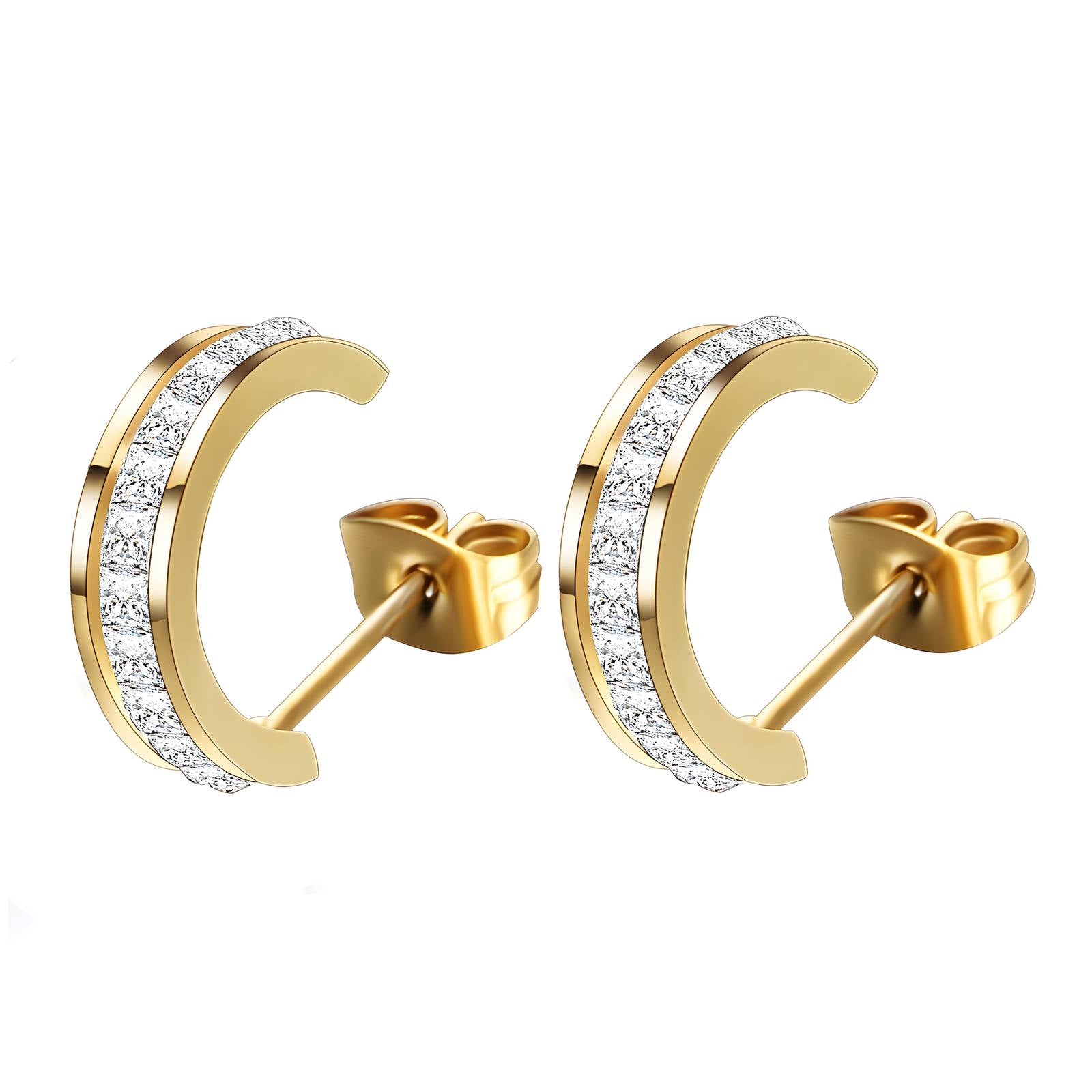 18K Gold Plated Stainless Steel Hoop Earrings, Intensity - The Best Accessory