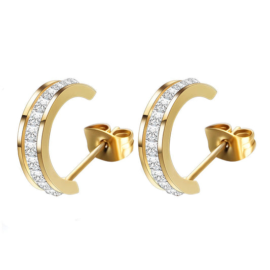 18K Gold Plated Stainless Steel Hoop Earrings, Intensity - The Best Accessory