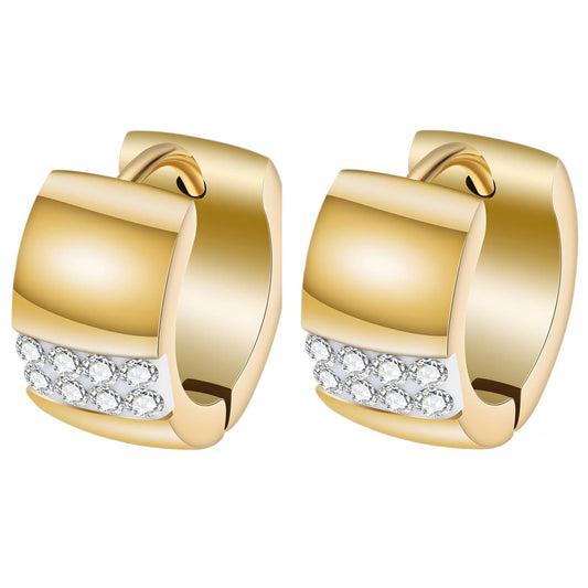 18K Gold Plated Stainless Steel Hoop Earrings, Intensity - The Best Accessory