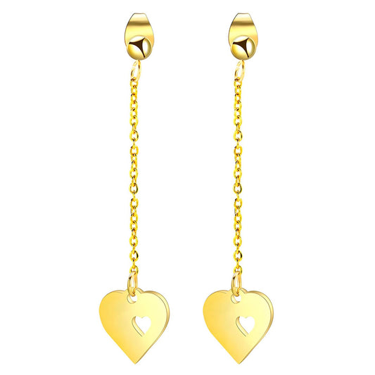 18K gold plated Stainless steel  Hearts earrings, Intensity - The Best Accessory