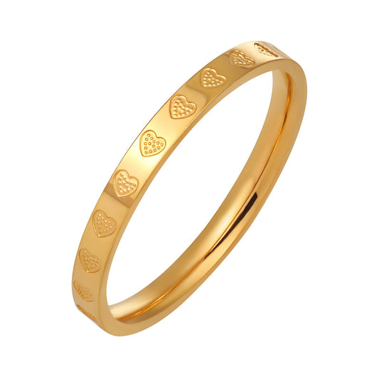 18K gold plated Stainless steel  Hearts finger ring, Intensity - The Best Accessory