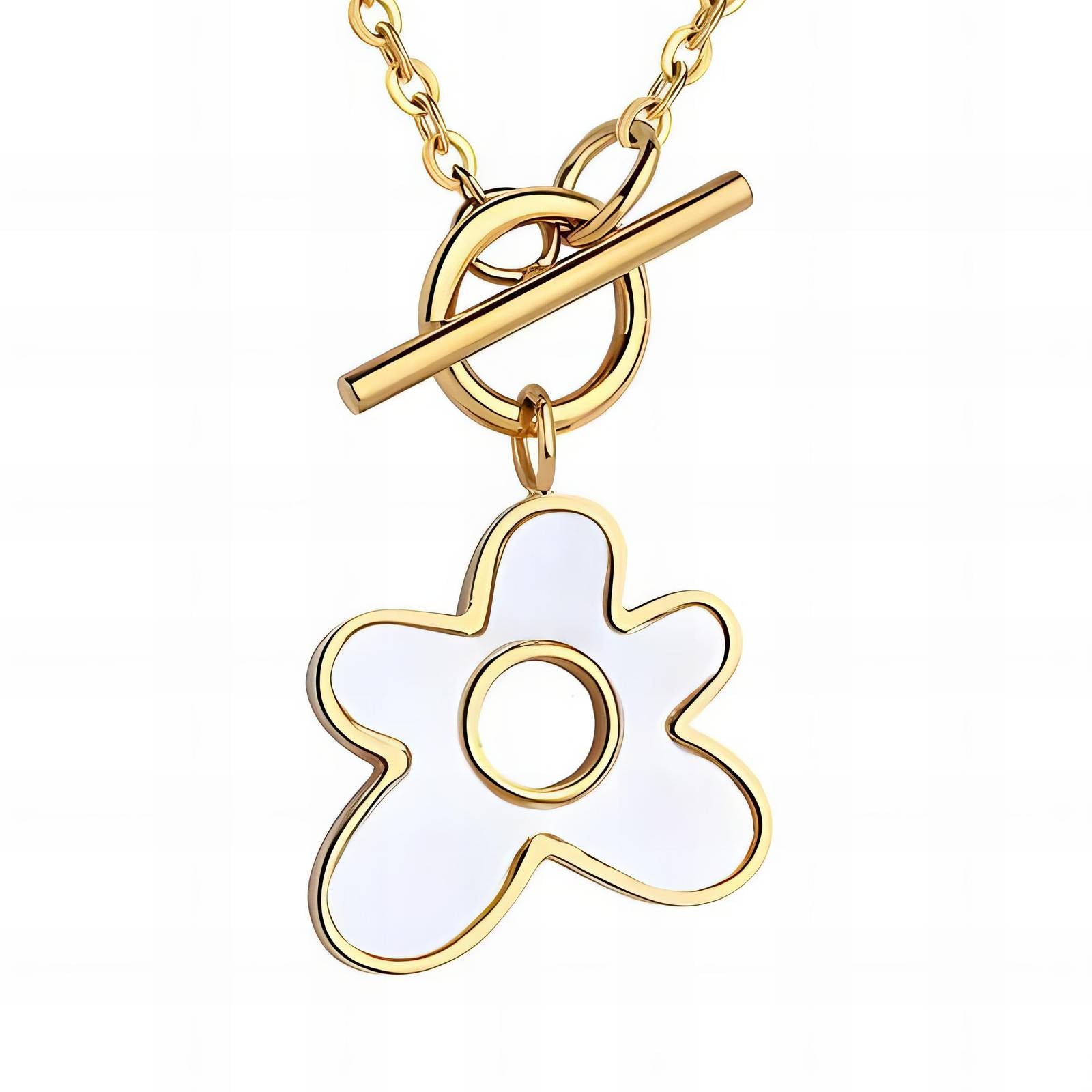 18K gold plated Stainless steel  Flower necklace, Intensity - The Best Accessory