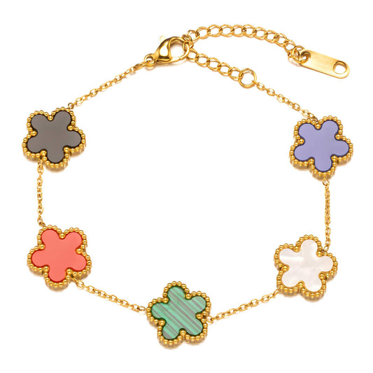 18K gold plated Stainless steel  Flowers bracelet, Intensity - The Best Accessory