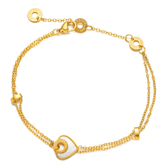 18K gold plated Stainless steel  Heart bracelet, Intensity - The Best Accessory