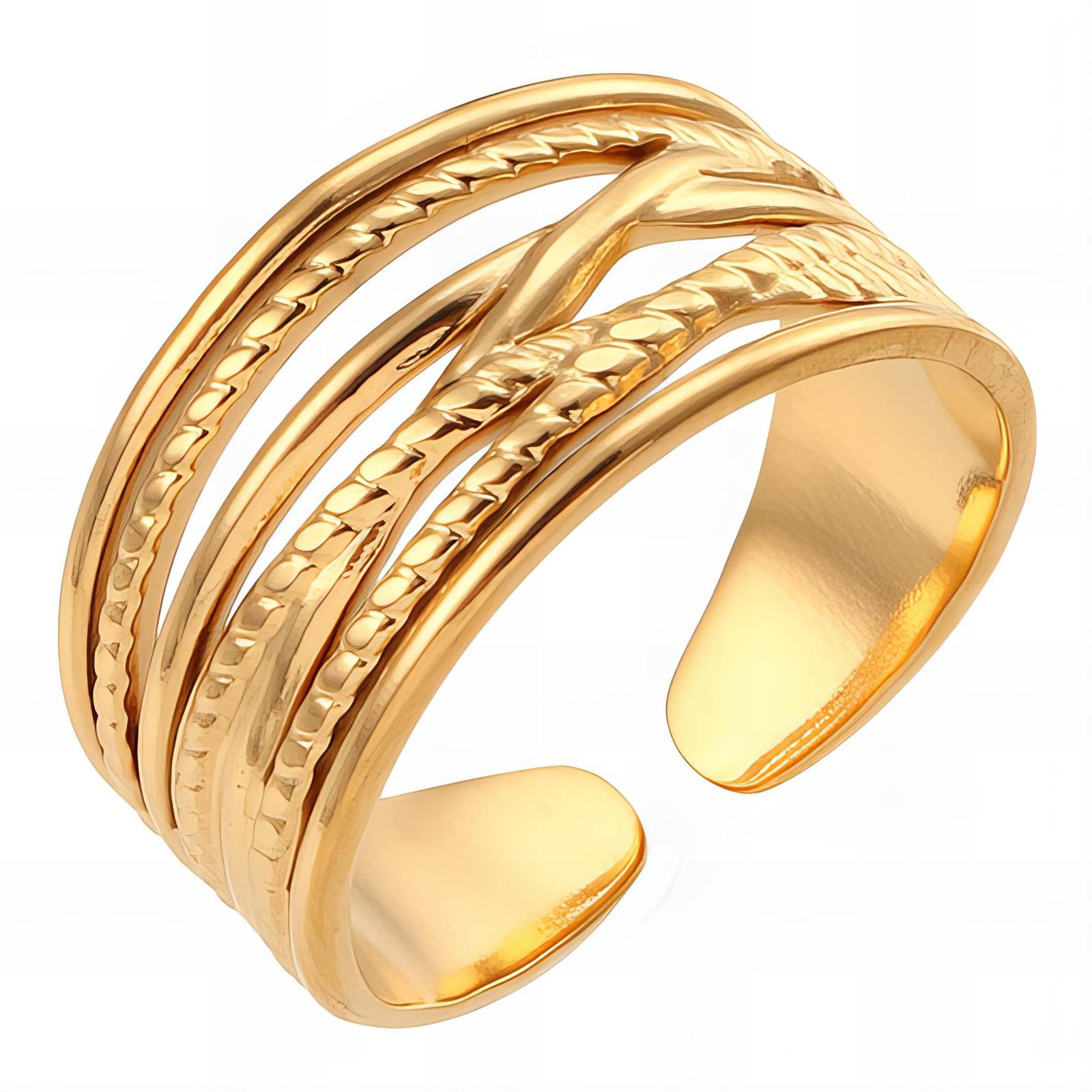 18K gold plated Stainless steel finger ring, Intensity - The Best Accessory