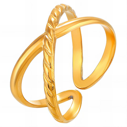 18K gold plated Stainless steel finger ring, Intensity - The Best Accessory