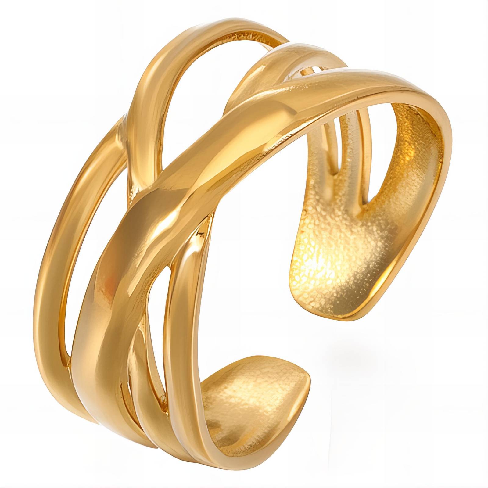 18K gold plated Stainless steel finger ring, Intensity - The Best Accessory