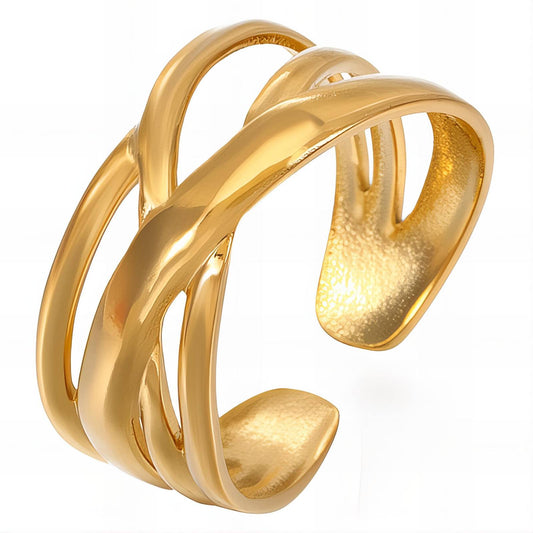18K gold plated Stainless steel finger ring, Intensity - The Best Accessory