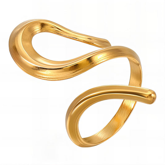 18K gold plated Stainless steel finger ring, Intensity - The Best Accessory