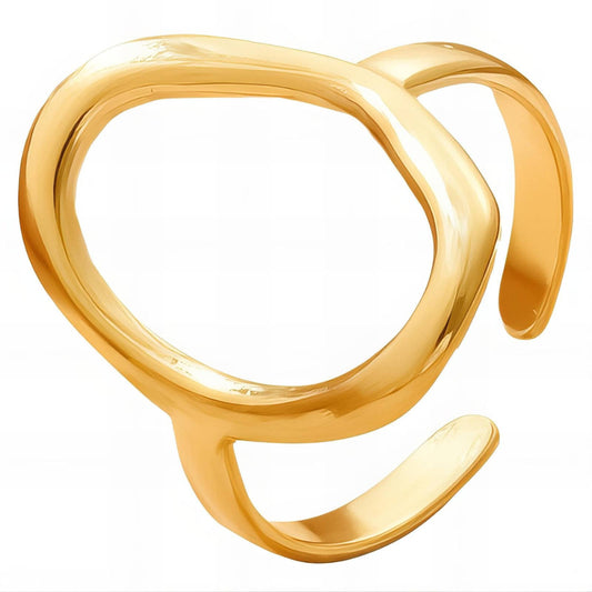 18K gold plated Stainless steel  Letter O finger ring, Intensity - The Best Accessory