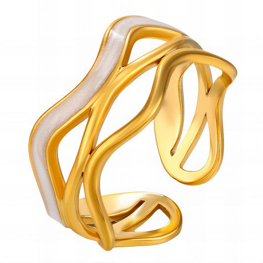 18K gold plated Stainless steel finger ring, Intensity - The Best Accessory