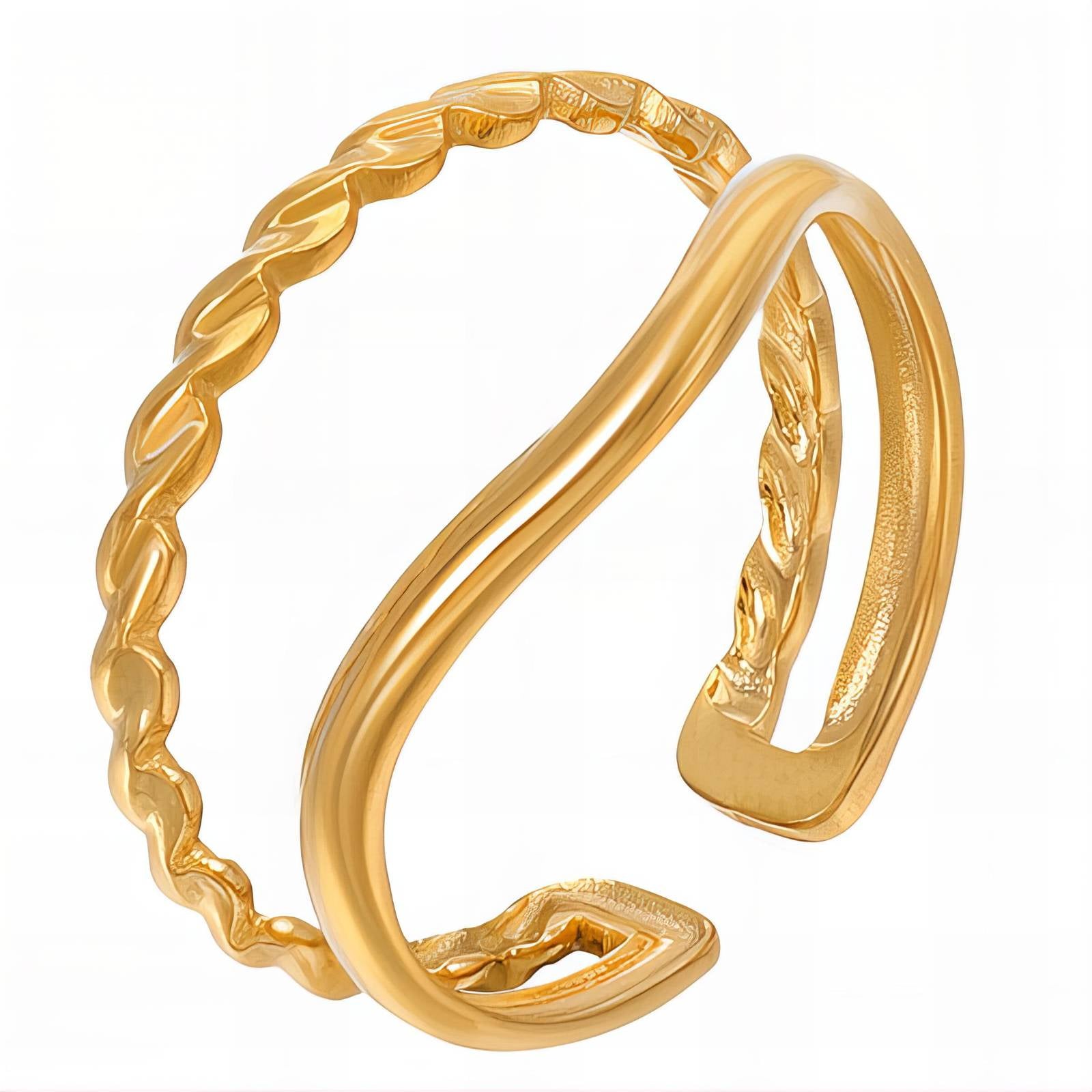 18K gold plated Stainless steel finger ring, Intensity - The Best Accessory