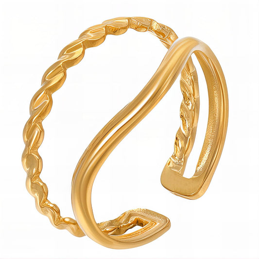 18K gold plated Stainless steel finger ring, Intensity - The Best Accessory