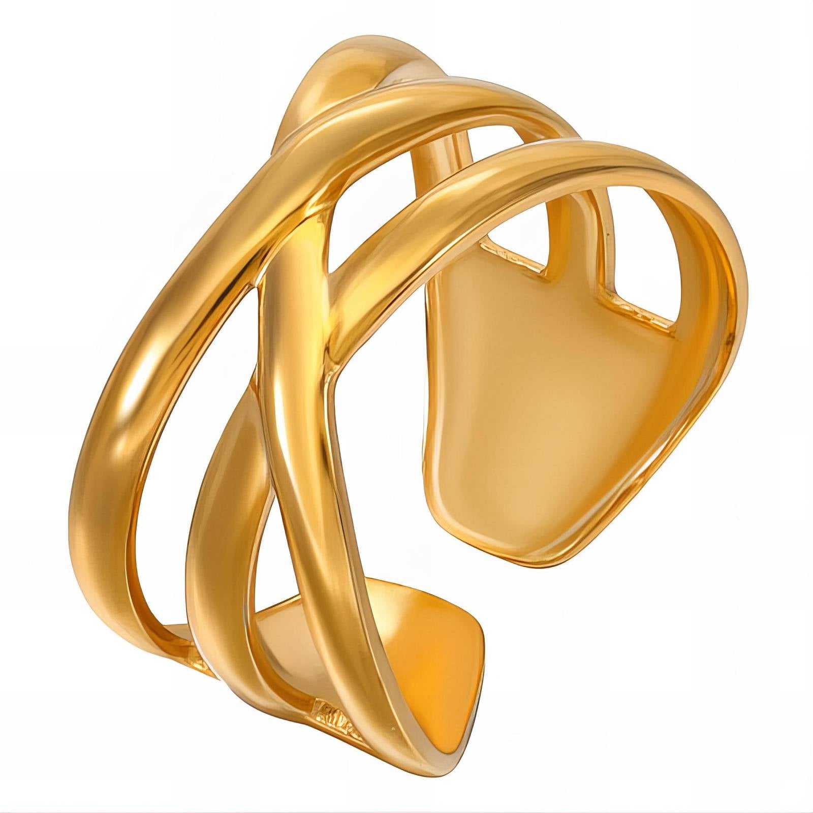 18K gold plated Stainless steel finger ring, Intensity - The Best Accessory