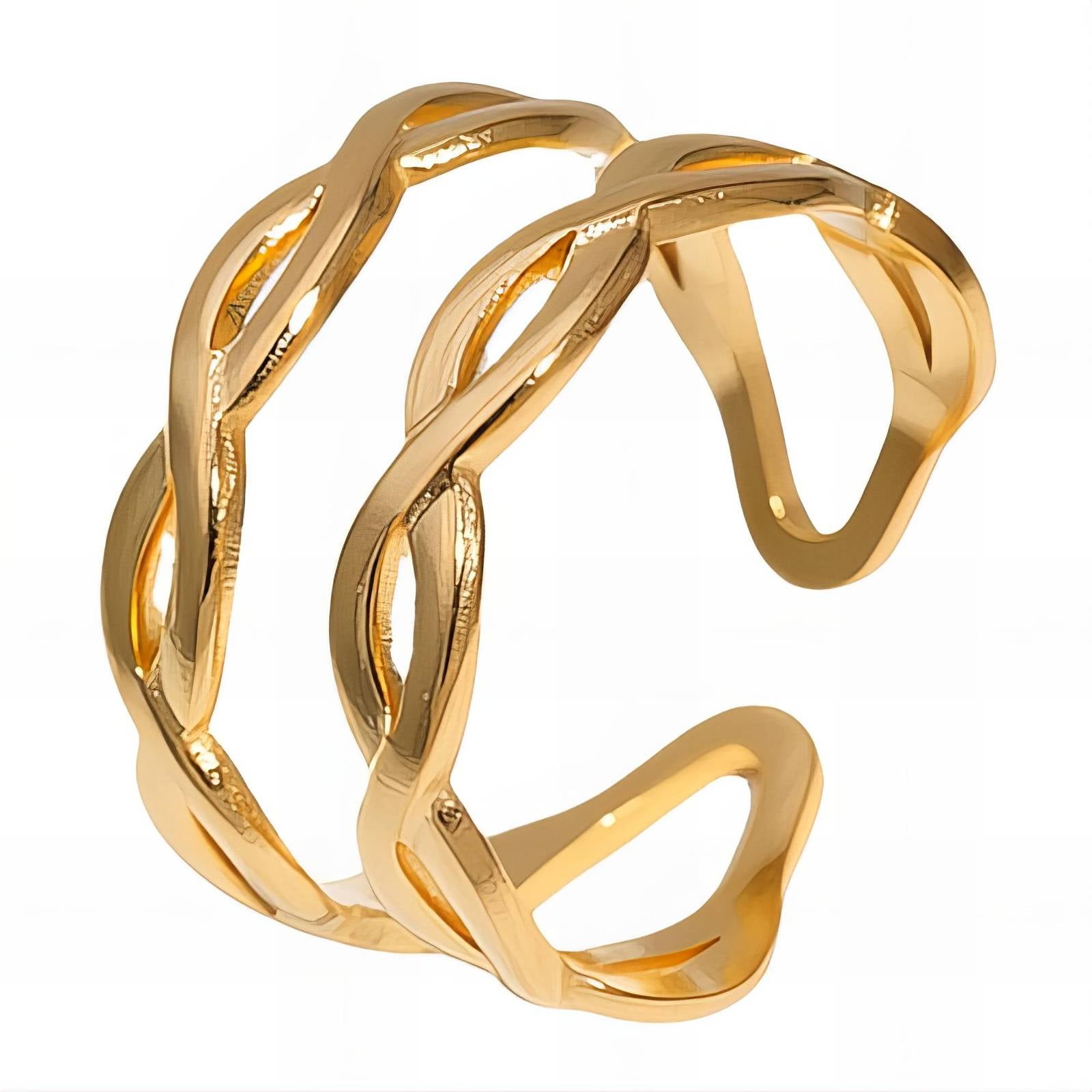 18K gold plated Stainless steel finger ring, Intensity - The Best Accessory