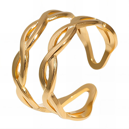 18K gold plated Stainless steel finger ring, Intensity - The Best Accessory