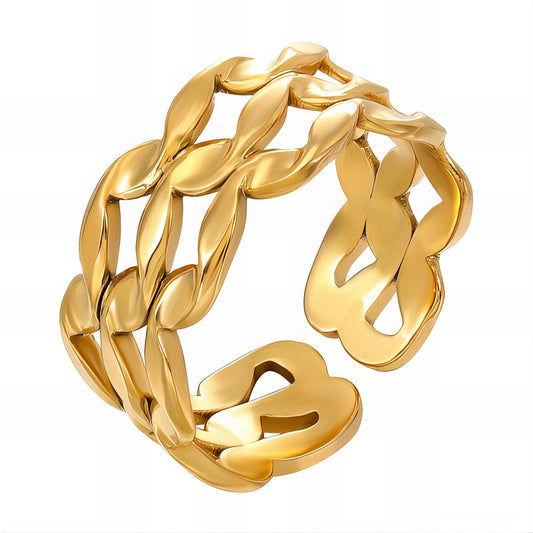 18K gold plated Stainless steel finger ring, Intensity - The Best Accessory