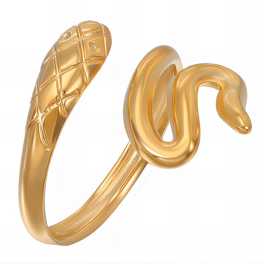18K gold plated Stainless steel  Snake finger ring, Intensity - The Best Accessory