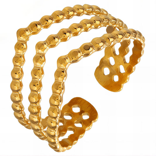 18K gold plated Stainless steel finger ring, Intensity - The Best Accessory