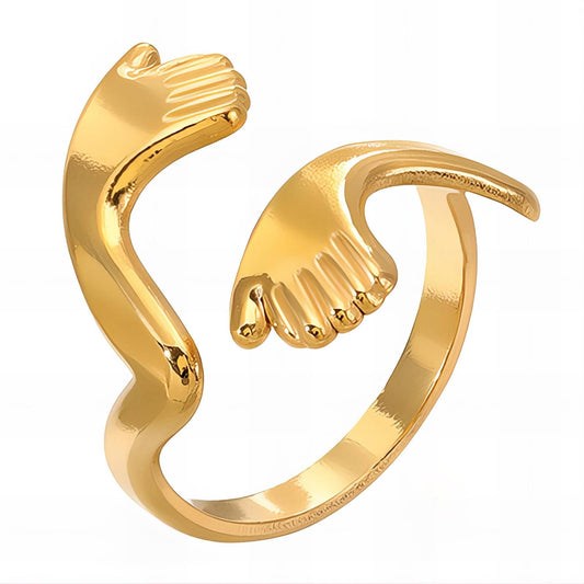 18K gold plated Stainless steel finger ring, Intensity - The Best Accessory