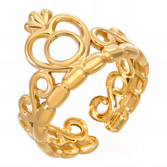 18K gold plated Stainless steel  Heart finger ring, Intensity - The Best Accessory
