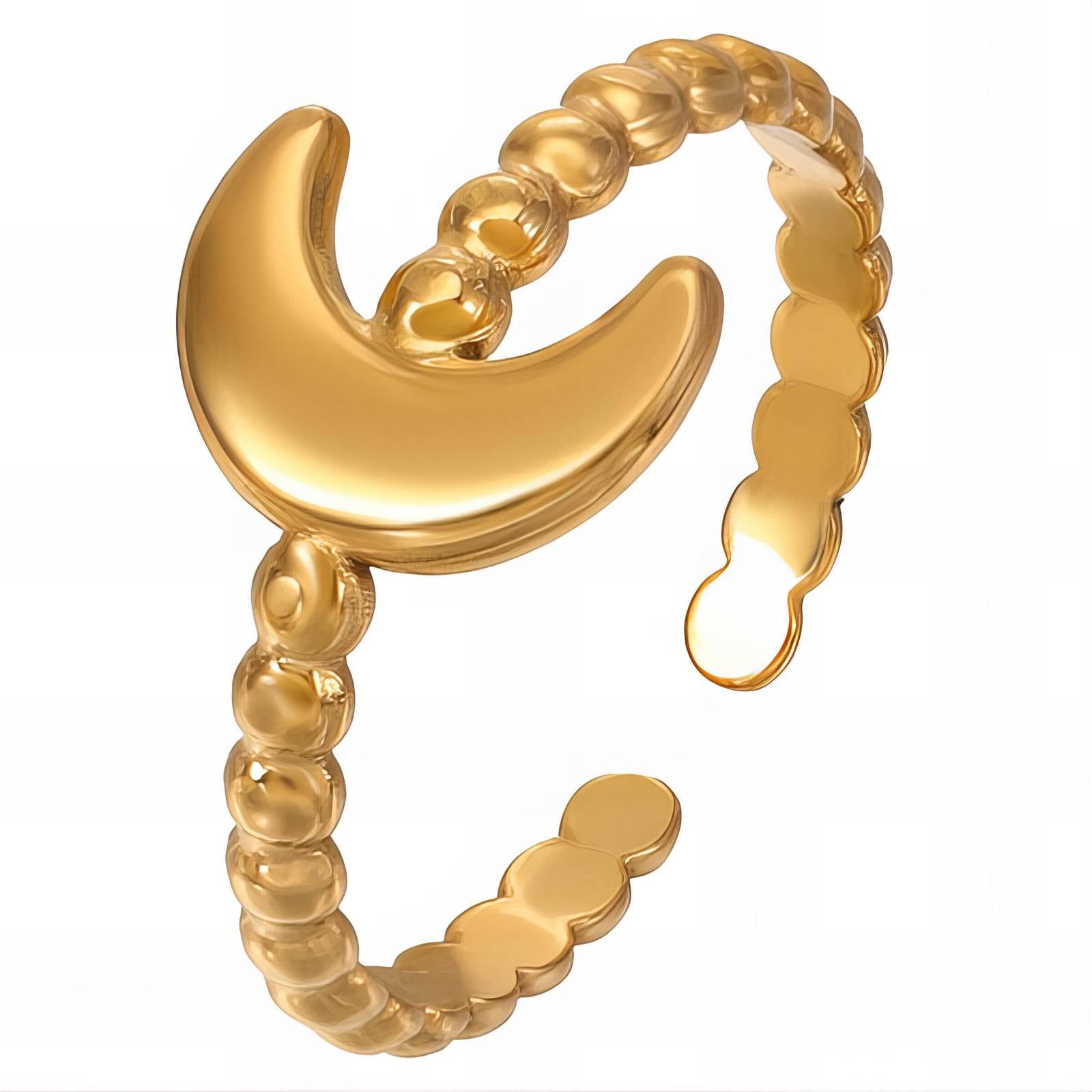 18K gold plated Stainless steel  Crescent finger ring, Intensity - The Best Accessory