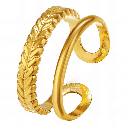 18K gold plated Stainless steel finger ring, Intensity - The Best Accessory