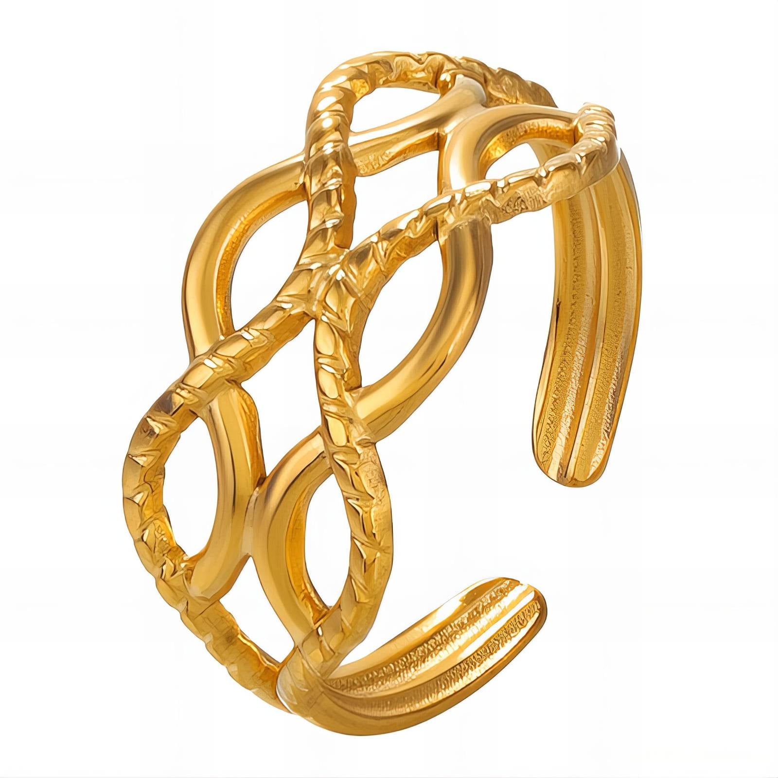 18K gold plated Stainless steel finger ring, Intensity - The Best Accessory