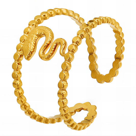 18K gold plated Stainless steel  Snake finger ring, Intensity - The Best Accessory