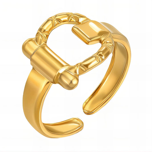 18K gold plated Stainless steel finger ring, Intensity - The Best Accessory