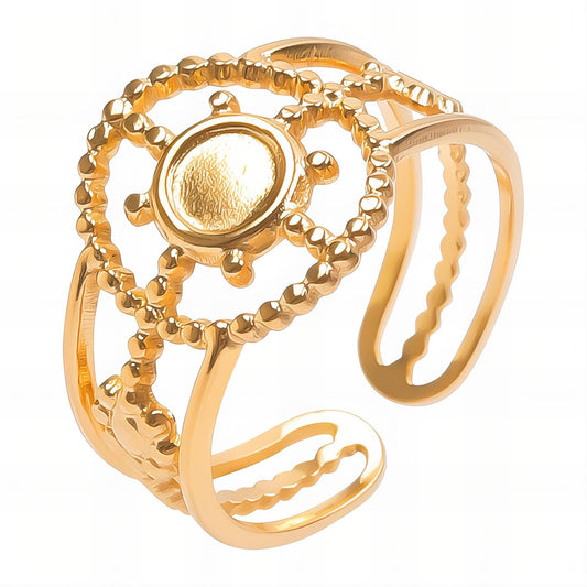 18K gold plated Stainless steel  Flowers finger ring, Intensity - The Best Accessory