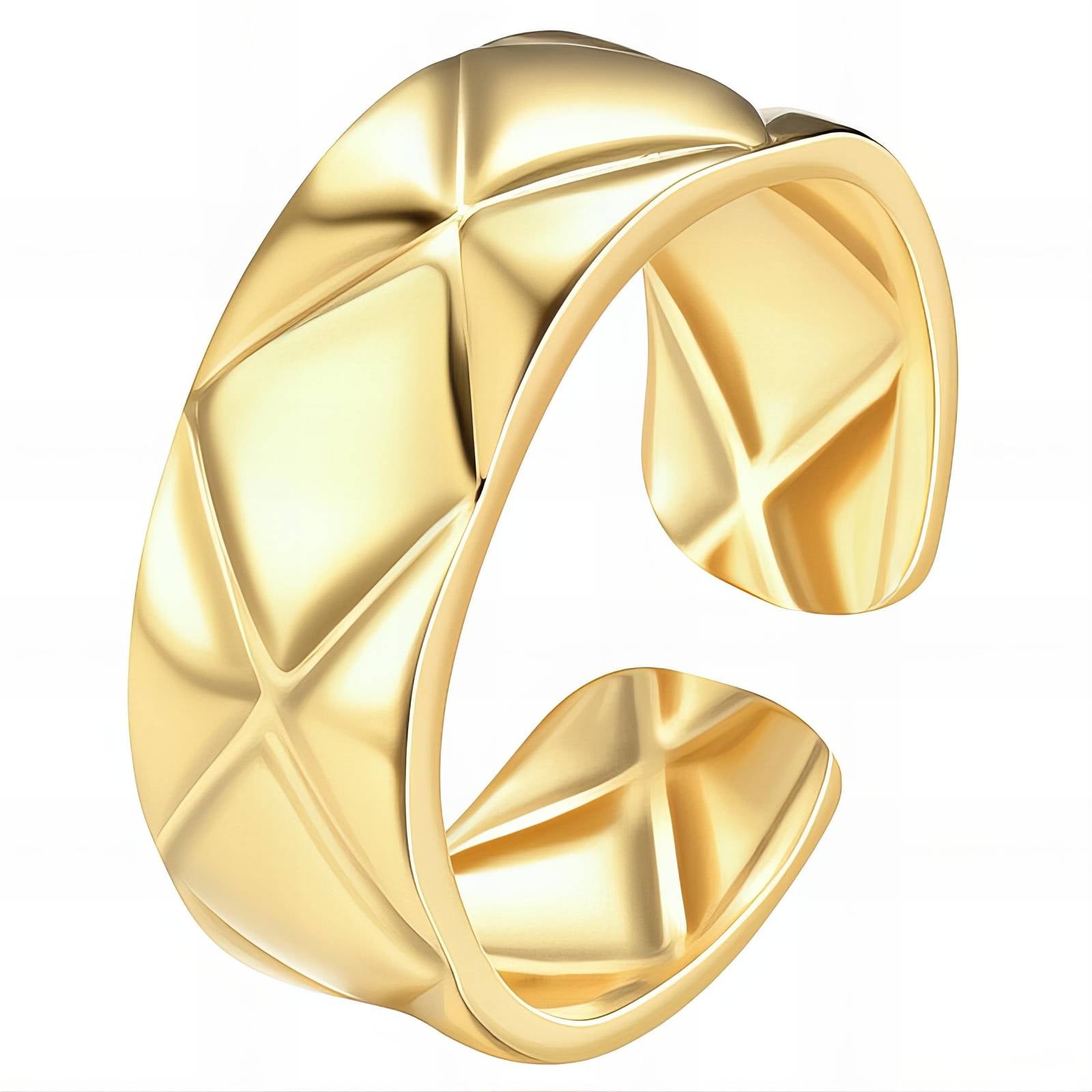 18K gold plated Stainless steel finger ring, Intensity - The Best Accessory